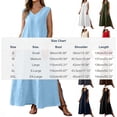 thumbnail image 3 of ClodeEU Women's V Neck Sleeveless Maxi Dress with Side Slit, Casual Solid Color Loose Flowy Dress Dark Gray,Women's Plus S, 3 of 8