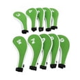 thumbnail image 1 of 10Pcs  Club Headcovers, Neoprene Washable Wide Opening  Iron Head Cover Protective Cover with Zipper, 1 of 8