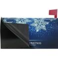 thumbnail image 4 of WOOR Shining Silver Snowflakes Christmas Magnetic Mailbox Cover Blue Standard Size-18"x 20.8", 4 of 5