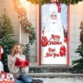 thumbnail image 1 of Pesadilla antes de Navidad cubierta de puerta telón de fondo navideño Banner 203x91cm Feliz Papá Noel, 1 of 7