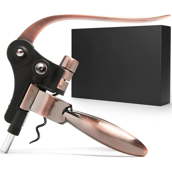 Wine Corkscrew Corkscrew Set – Luxiluxy [2023 Upgraded, Won’t Break!] Includes Foil Cutter, Bottle Stopper, Bottle Opener and Extra Screw – Corkscrew Kit,5-piece set