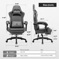 thumbnail image 4 of Gtplayer Pro Gaming Chair with Footrest, Dual Bluetooth 5.1 Speakers PVC Leather Recliner, Gray, 4 of 8