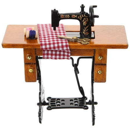 OFFIGAM Mini Household Sewing Machine Small Portable Model for Sewing Crafts and Collectors Coffee Color 1 Piece