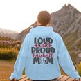 thumbnail image 2 of WEAIXIMIUNG Off The Shoulder Sweatshirt Women's Baseball Lettering Slogan Print Pocket Drawstring Print Hoodie, 2 of 4