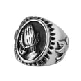 thumbnail image 6 of JAJAFOOK Punk Men's Silver Stainless Steel Religious Praying Hands Prayer Ring Band, 6 of 6