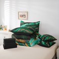 thumbnail image 5 of Feelyou Adult Modern Marble Bedding Comforter Set 7pcs, Abstract Ombre Green King Bedding Sets, Fashion Marbling Stripes Reversible Bed Sheets, Ultra Soft Bedroom Decor, 5 of 7