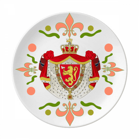 

Norway National Emblem Country Symbol Flower Ceramics Plate Tableware Dinner Dish