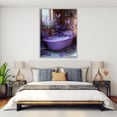 thumbnail image 4 of Mudket Rustic Purple Lavender Bathtub Canvas Wall Art, Farmhouse Bathroom Floral Wall Decor, Butterfly and Flower Pictures for Bathroom, Framed Ready to Hang Wall Art - 12"L x 8"W, 4 of 10