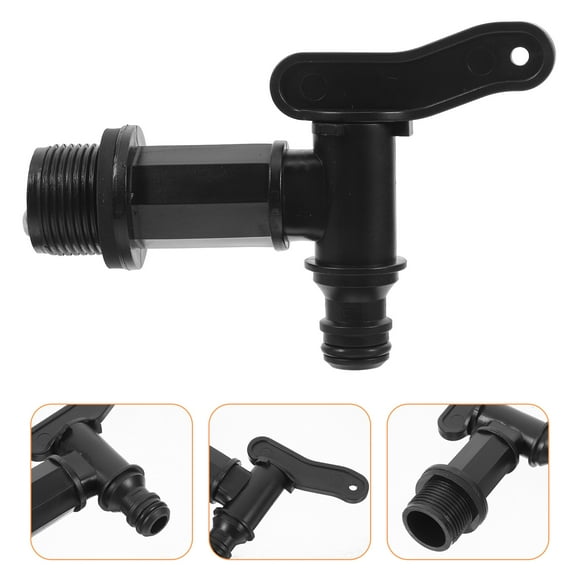 HEMOTON Black Plastic Water Barrel Spigot for Tap with Tight Connection and Wide Compatibility Ensuring Steady Water Flow 0.5 inch