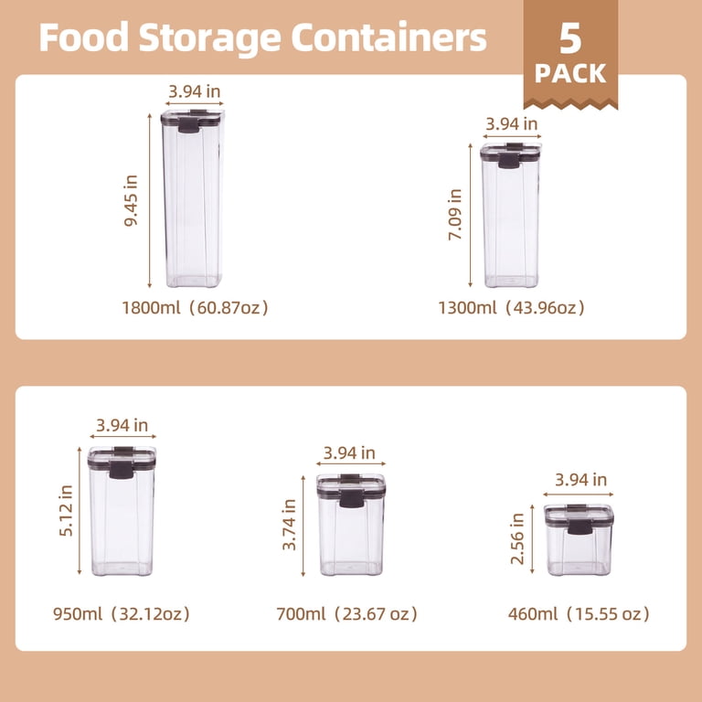 Airtight Food Storage Container Set, Five-Piece photo 6