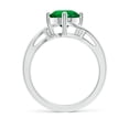 thumbnail image 2 of ANGARA Classic Round Lab Grown 1.75 Ct Emerald Solitaire Bypass Engagement Ring for Women in 14K White Gold (Size-8mm) | May Birthstone, Anniversary, Jewelry Gift for Women | Lab-Grown Emerald Ring, 2 of 9