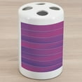 thumbnail image 1 of Hot Pink Ceramic Toothbrush Holder, Horizontal Color Bands Stripes with Fluorescent Effect and Soft Transitions Print, Decorative Versatile Countertop for Bathroom, 4.5" X 2.7", Pink Violet, 1 of 4