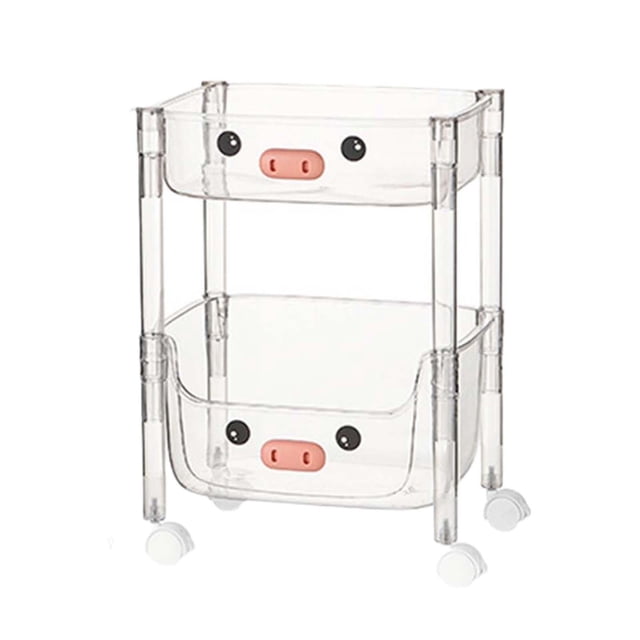 Lipstore Chariot Roulant Multifonction Chariot de Rangement Chariot Utilitaire à Roulettes 2 Niveaux