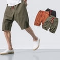 thumbnail image 6 of Chiccall Casual Linen Shorts for Men Loose 2026 Summer Fashion Cotton Beach Elastic Waist Drawstring Shorts with Pockets, 6 of 6