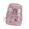 thumbnail image 2 of Mochila transparente impermeable para niños, ideal para estudiantes de primaria y universidad, para viajes. Rosa, 2 of 9