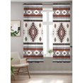 thumbnail image 2 of Red Boho Curtains 63 Inch Length, Sheer Curtains for Bedroom Living Room Window Southwestern Ethnic Aztec Retro Geometric Rod Pocket Voile Drapes Kitchen Curtains Small Half Window 42"x63" 2 Panels, 2 of 7