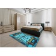 thumbnail image 5 of Ahgly Company Machine Washable Indoor Rectangle Transitional Bright Turquoise Blue Area Rugs, 6' x 9', 5 of 7