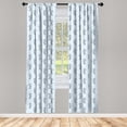 thumbnail image 2 of Ambesonne Nautical Curtains, Simplified Seahorses Art, Pair of 28"x95", Pale Cadet Blue White, 2 of 4
