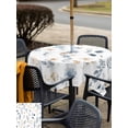 thumbnail image 4 of Outdoor Tablecloth with Umbrella Hole and Zipper, Blue Yellow Spring Floral Square Table Cloth 54x54 Inch Waterproof Tablecloth, Watercolor Botanical Flowers Picnic Table Cover for Patio Camping, 4 of 7