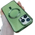 thumbnail image 2 of ELEHOLD MagSafe Compatible iPhone 12 Pro Max Case, iPhone 12 Pro Max Magnetic Glitter Case, Luxury Plating Clear Case for Women Girls Shockproof Back Cover, Deep Green, 2 of 6