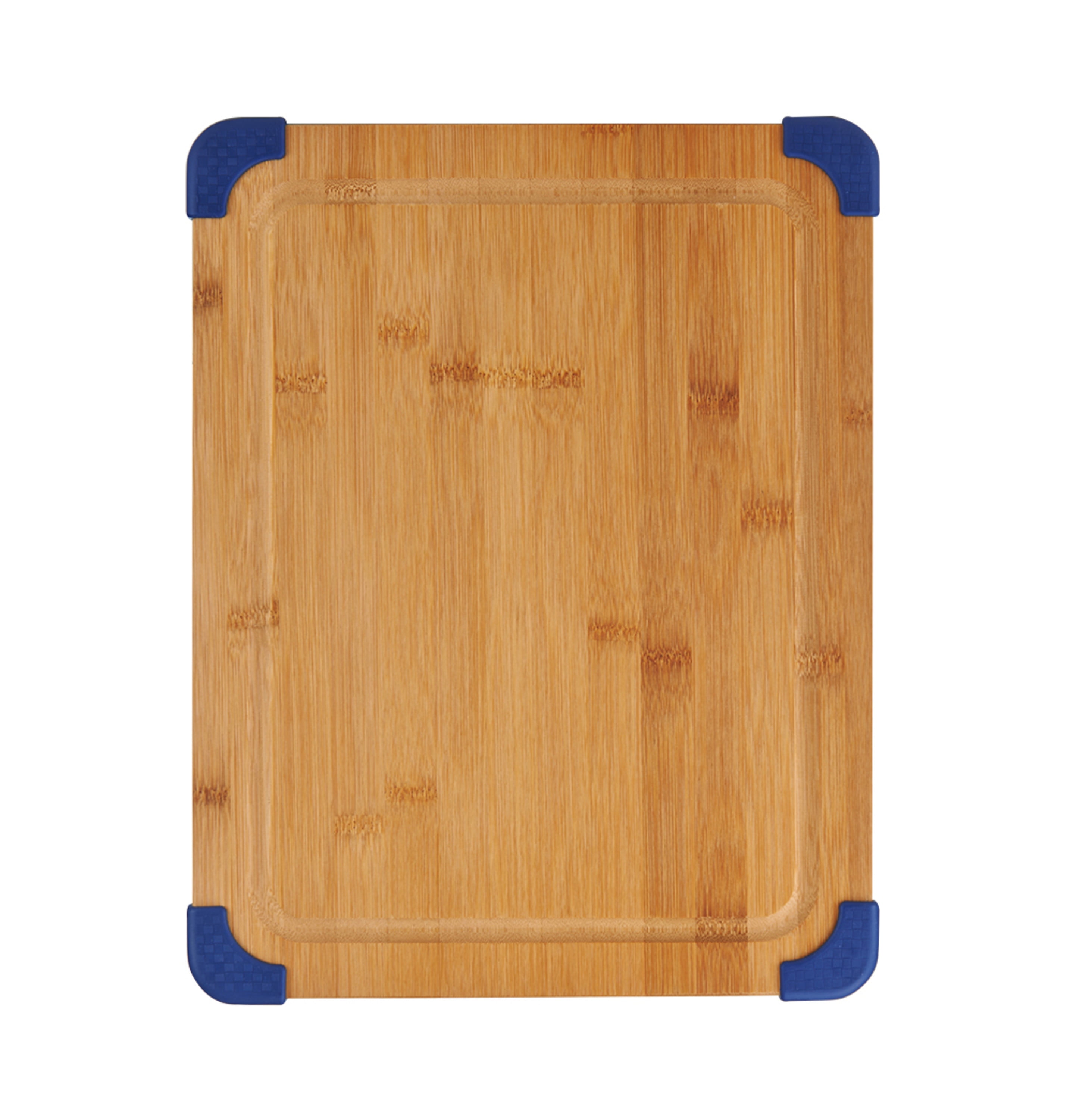 Farberware 12x18 inch Thick Bamboo Wood Cutting Board with Non-Slip Red Corners