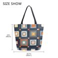 thumbnail image 5 of FORMRS Womens Canvas Tote Bag with Zipper Inner Pocket Shoulder Handbag, Square Harmony, 5 of 7