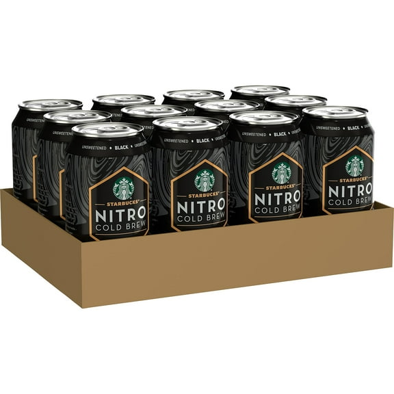 Starbucks Nitro Black Unsweetened Cold Brew Coffee 9.6 fl. oz. 12/Carton (19286) PEP19286