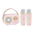 thumbnail image 1 of Minimáquina de karaoke para niños, cómoda y en liquidación, con altavoz Bluetooth portátil y 2 micrófonos inalámbricos para regalo de cumpleaños. Ofertas de hoy., 1 of 1