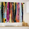 thumbnail image 3 of Colorful Abstract Kitchen Curtains Multicolored Rainbow Curtains Small Modern Wood Planks Cafe Curtain Funky Hippie Short Bathroom Window Treatment Drapes Tiers 2 Panels 27.5x36 Inch, 3 of 6