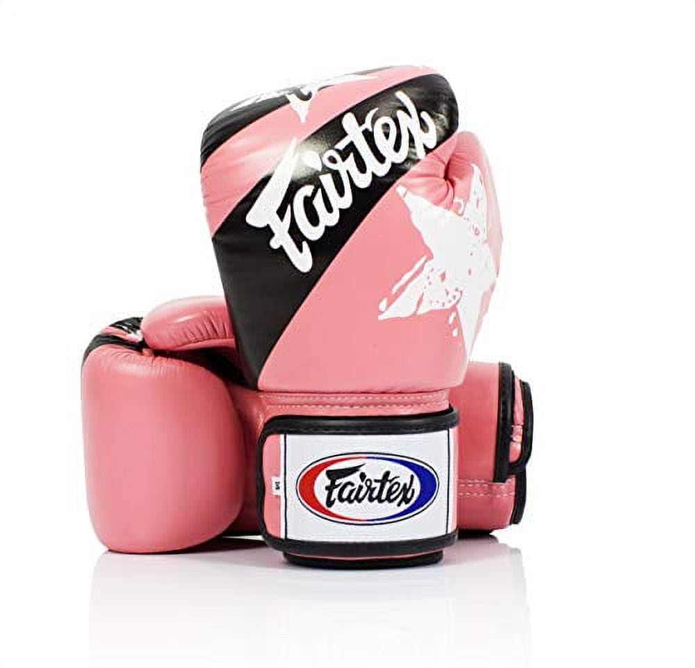 Fairtex Nation Print Universal Boxing Gloves - 18 oz - Pink