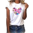 thumbnail image 2 of Pntutb mujeres bicicleta amor camiseta verano Casual tops coreano Harajuku estilo gráfico tops Pntutb Pntutb-2894, 2 of 9