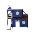 thumbnail image 4 of JACKPOT! Castle Low Loft Bed with Slide, Blue and White Tent and Tower, Twin, Cherry, 4 of 6