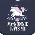 thumbnail image 4 of Inktastic Nonnie Loves Me Granddaughter Unicorn Girls Baby Bib, 4 of 4