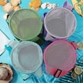 thumbnail image 4 of Kids Seashell Mesh Bag Beach Toys Cylinder Shell Bag Seashell Collecting Bag with Zippers and Adjustable Strap for Kids, 4 of 5