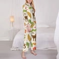 thumbnail image 3 of Logiee Monkeys in the Jungle Print Womens Pajamas Set,Long Sleeve Sleepwear,Button Down Lounge Set 2 Pieces,Soft Nightwear Pjs Set-, 3 of 7