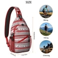 thumbnail image 5 of Sling Backpack,Red Christmas Folk Pattern Sling Bag with Water Bottle Holder,Waterproof Sling Bag for Men/Women with Headphone Jack for Hiking,Travel, 5 of 6