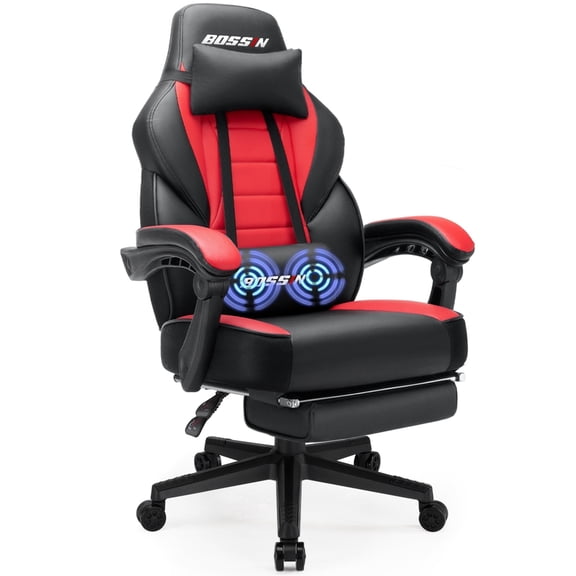 Bossin Gaming Chairs with Footrest,2022 Leather Game Chair for Adults,Big and Tall Gamer Chair with Headrest and Lumbar Support