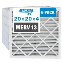 Aerostar 20x20x4 MERV 13 Pleated Air Filter, AC Furnace Air Filter, 6 Pack