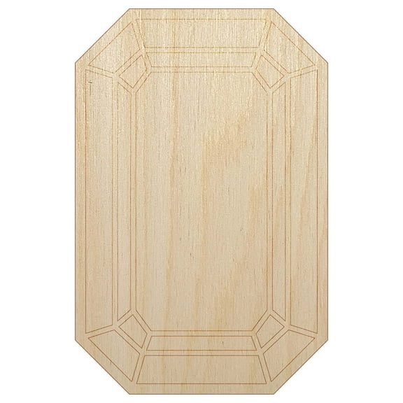 Octagon Gem Cut Diamond Jewelry Wood Shape Unfinished Piece Cutout Craft DIY Projects - 6.25 Inch Size - 1/8 Inch Thick