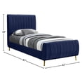 thumbnail image 5 of Maklaine Contemporary Upholstery Navy Velvet Twin Bed, 5 of 7
