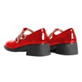thumbnail image 3 of YDN Women's Square Closed Toe T-Straps Mary Janes Chunky Low Heel Strappy Buckle Pumps Cute Dressy Shoes Size 6 Red, 3 of 4