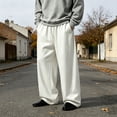 thumbnail image 4 of SAWOBUUN Men's Casual Sweatpants Loose Fit Wide Leg Sport Trousers Baggy Relaxed Comfortable Everyday Athletic Pants, 4 of 6