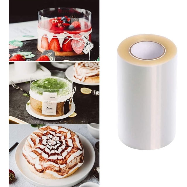 Jinsinto Cake Collars Clear Baking Mousse Around the Edge of Cake Collar Wrapping Wrapping Tape 10M x 10CM Clear Ribbons Baking Circle for Mousse Cakes