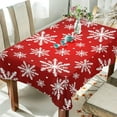 thumbnail image 4 of SKYSONIC Christmas Snowflake Tablecloth Waterproof Washable Polyester Square Table Cover Durable Tablecloth for Kitchen Dining Table Party Decor (60 X 90 Inch), 4 of 7