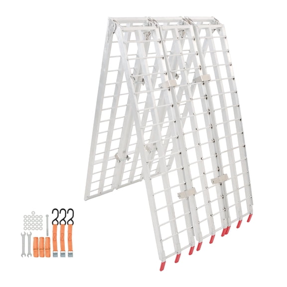 findmall 10FT 120inch x 35.82inch 3-Piece Folding Loading Ramp 1500 lbs Capacity for Loading Motorcycles, ATV, UTV, Lawn and Garden Equipment, Off-road Vehicles 3050mm x 910mm Aluminum