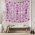 thumbnail image 5 of Pink Boho Tapestry for Bedroom Wall Hanging Tapestry, Ethnic Tribal Floral Abstract Art Aesthetics Ceiling Backdrop Tapestries Poster Blanket Wall Decor for Teens Room Living Room Dorm 55" x 73", 5 of 8