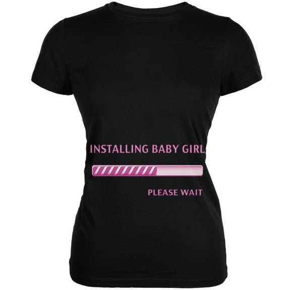 Installing Baby Girl Funny Black Juniors Soft T-Shirt - Small