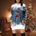 thumbnail image 2 of Telankuip Christmas Hoodies Dress for Women Long Sleeve Warm Comfy Red Print Long Sweatshirts Casual Light Merry Xmas Loose Soft Gradient Hooded Pullover Tops Blue XXL, 2 of 6