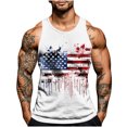thumbnail image 3 of VBTAPA American Flag Tank Top Men 4th of July Shirts USA Patriotic Printed Sleeveless Tee Tops White XL, 3 of 6