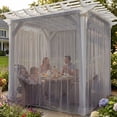 thumbnail image 2 of DONGPAI Outdoor Mosquito Netting for Patio - DIY Cut to Size High Density Bug Screen Mesh Lightweight Outdoor Sheer Curtains for Gazebo Pergola Porch - Rod Pocket Hang, 5.2 ft x 10 ft (1 Panel), 2 of 10